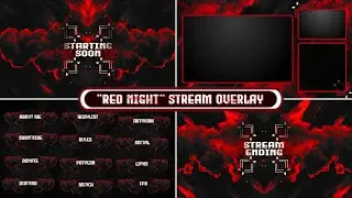 "Red Night" Animated Stream Overlay |  Animated OBS/Streamlabs Overlay |  Stream Layout 🔥🔥🔥