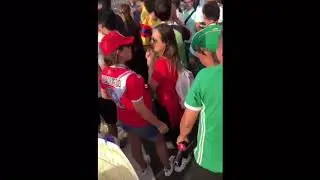 Famosos en Rusia viendo el México vs Alemania