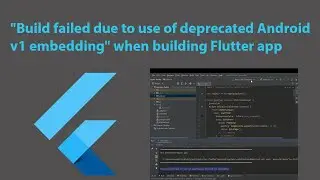 Build failed due to use of deprecated Android v1 embedding when building Flutter app ❘ 100% fixed
