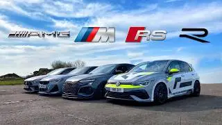 THE FASTEST TUNED HOT HATCH 2.. A45S v RS3 v M240I v GOLF R