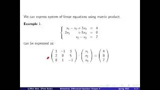 Video6_2: Review of matrices.  Elementary differential equations