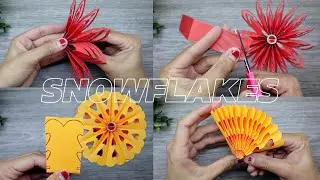 DIY How to make snowflakes from color paper | home decora on christmas using snowflakes | #anycrafts