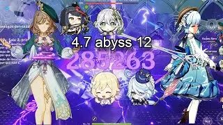 The true Lisa super hyper mega carry & the most f2p Ayaka-Furina team vs 4.7 abyss 12!【原神】
