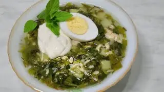 Зелёный борщ с подорожником. ПП суп. Очень вкусный и полезный.