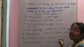 offences and penalty of manufacture of drugs in Hindi | Unit-1 | #HuzaifaAkram | D & B Pharma Course
