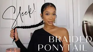 SLEEK BRAIDED PONYTAIL ON NATURALLY CURLY HAIR [3C] USING BRAIDING HAIR |SIVADNATURALS|TASHAY SIRJUE