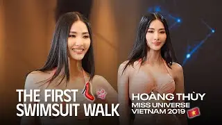 Hoàng Thùy trình diễn những bước catwalk đầu tiên trong hành trình chinh phục Miss Universe 2019