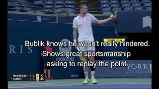 Medvedev penalized for hindering HIMSELF. Read the rule and decide if umpire got it right.