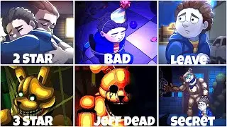 FNAF Into The Pit - All 5 ENDINGS (Showcase) + 2 Jeff Endings Added