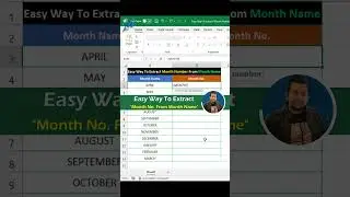 2-Second Excel Trick: Extract Month Number from Month Name 😮 