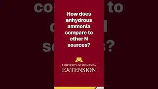 How does anhydrous ammonia compare to other N sources? Learn more at: z.umn.edu/nitrogen-nuggets