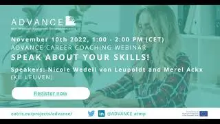 ADVANCE career coaching webinar – Speak about your skills!