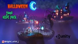 Cartoon style 3D Halloween game asset pack