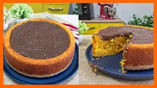 BOLO DE CENOURA FÁCIL E RÁPIDO DE LIQUIDIFICADOR COM BRIGADEIRO