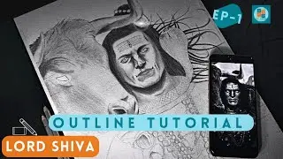 LORD SHIVA Drawing | Outline Tutorial | Ep 1