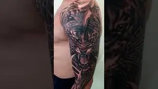 тату тигр абстракция