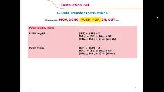 EEE342-MP-6b: Instructions set, data transfer instructions PUSH, POP, IN and OUT