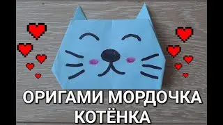 Делаем милую мордочку котика из бумаги.