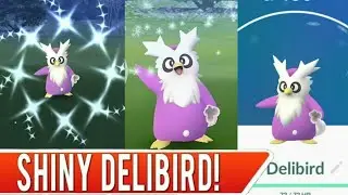 My first shiny delibird in winter vacation events Pokemon go shiny catching Pokemon