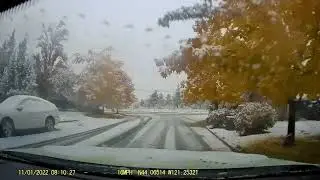 It's fall and snowing in Bend, OR