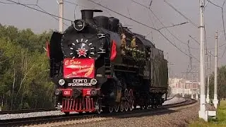 Паровозы Ов, Эу, СО, 9П, Л, Эр, Су, ЛВ, П36 в Щербинке (08.2014)