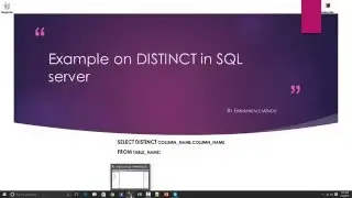 Example on Distinct in SQL Server