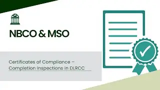 NBC&MSO Building Control Inspections CPD; Cert's of Compliance on Completion Inspections in DLRCC