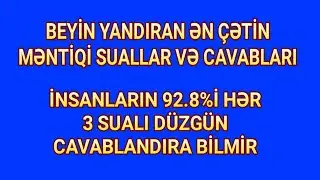 Ən Çətin Məntiqi Suallar Və Cavabları - Bütün Sualları Düzgün Cavablandırana halal olsun