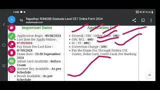 Rajasthan CET graduate level vacancy 2024 // vacancy // Graduation// CET // 2024 // Rajasthan// Out