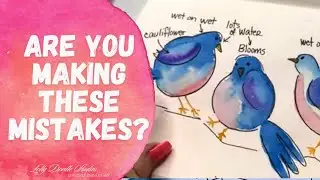 Easy Blue Birds Watercolor Tutorial: Experiment with Water Ratios, Wet-on-Wet, and Wet-on-Dry