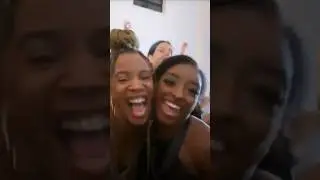 Simone Biles and Rachel Designs singing #reception #racheldesigns #simonebiles