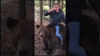 He’s riding a bear… 