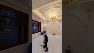 Thi công phào chỉ PU tân cổ điển dát vàng tại Hà Nội