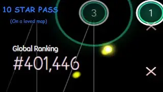 I got top 1000 on a popular 10 star map (4+ Million plays on the mapset)