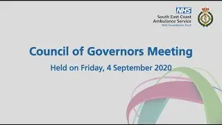 Council of Governors Meeting - 4th September 2020