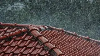 [Secret to a good night's sleep] The sound of heavy rain and thunder on the roof - 4 hours