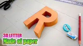 3d letters from paper, letter R r