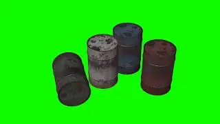 NO COPYRIGHT Green Screen - BARRELS 3d ANIMATION