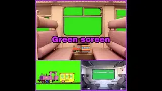 Green screen cartoon maker express train in outside  movies and stories no copyright