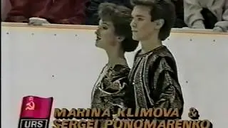 Klimova & Ponomarenko Климова и Пономаренко (URS) - 1988 Calgary, Ice Dancing, Comp Dance 1 (US ABC)