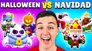 BATALLA EPICA DE SKINS 🎃 HALLOWEEN vs NAVIDAD ☃️🚨 Brawl Stars