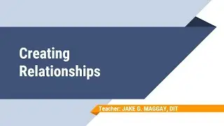 Creating Relationships  (SQLite)
