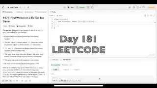 Day 181: LeetCode Problem 1275. Find Winner on a Tic Tac Toe Game - Swift
