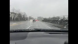 Driving during snow in Tacoma, Washington, November 30, 2022