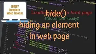 jQuery Tutorials #18 - using hide() method to hide an element in html page