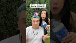 Semih Varol-Gözde Akgün | BAYRAĞI BİLEMEZSEN KAFANA SU DÖKÜLÜR!😎 | #semihvarol #shorts