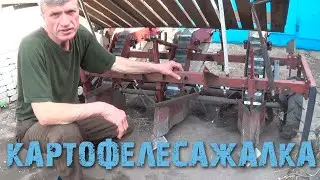 Трехрядная картофелесажалка самодельная.