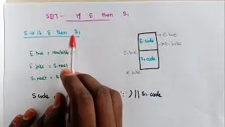 Compiler Design Lec-51-Syntax Directed Translation(SDT) for Flow of control statement -Deeba Kannan