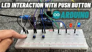 Arduino Button Control: 3 LED Interactions with Push Buttons | English Subtitle