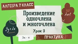 7 класс. Алгебра. Урок 9. ПРАКТИКА: Произведение одночлена и многочлена